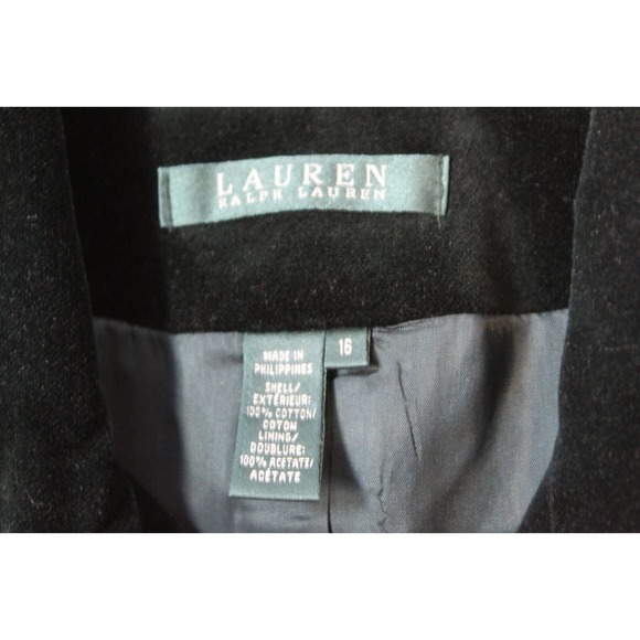 Lauren Ralph Lauren Velvet Blazer Jacket Holiday Green Button Size 16 H13855 - Picture 6 of 12